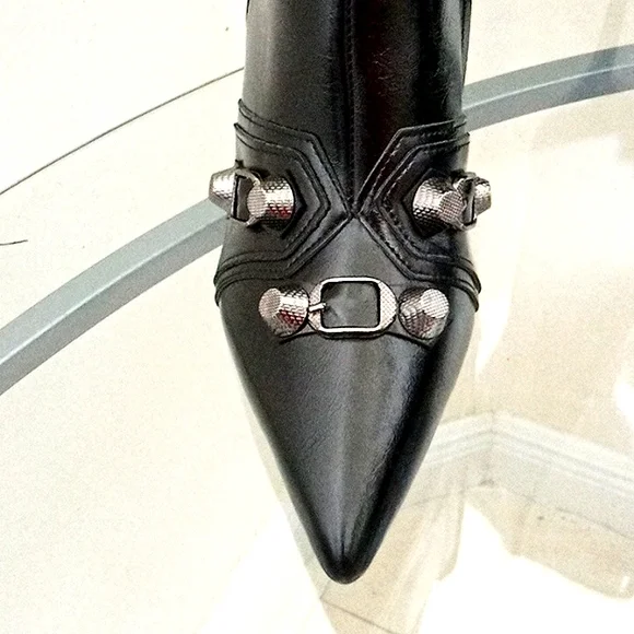 SALE🎁 Brand New🎁FREE GIFT INCLUDED🎁High Knee Heels Boots Zippers Tassel Metal - Picture 9 of 15